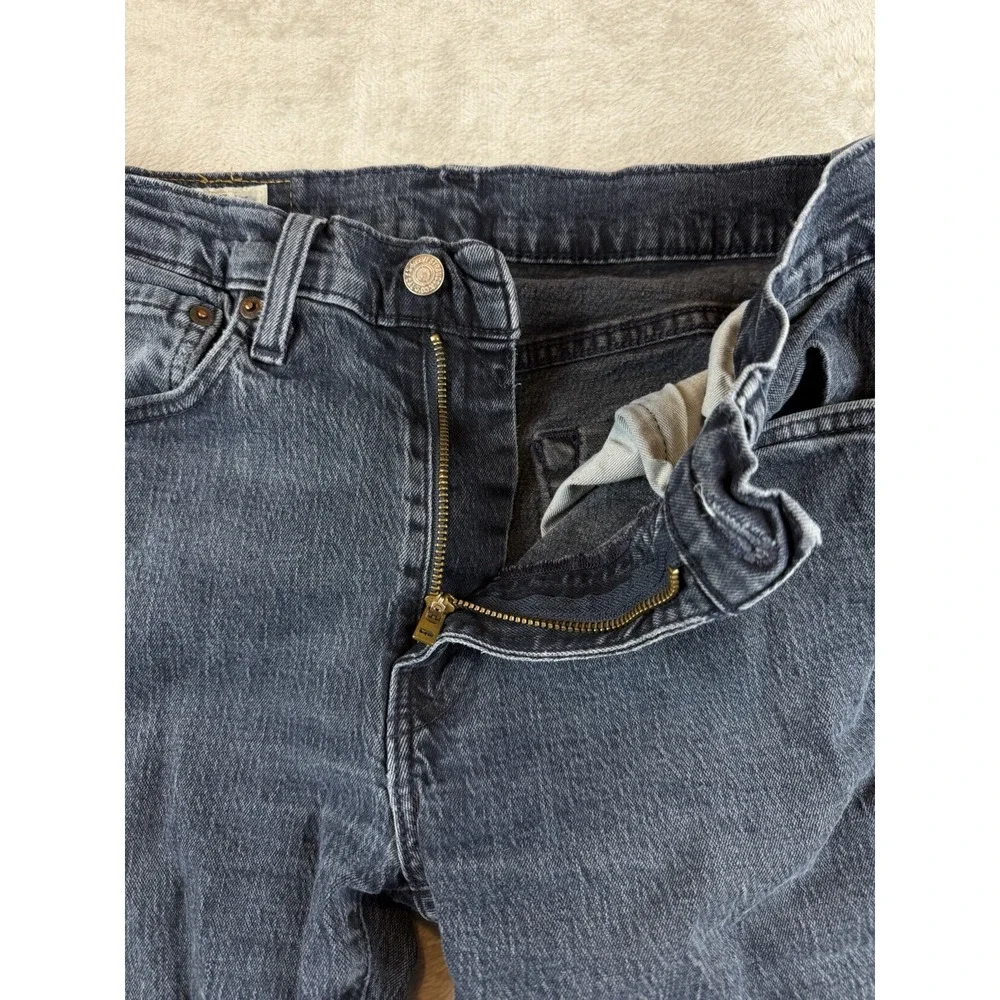 Levis Premium 513 Jeans Mens 31x30 Blue Slim Fit Straight Stretch Dark Wash BigE